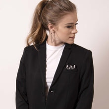 Load image into Gallery viewer, Real Men. Real Style. But a woman can wear it too! Wear your boyfriend blazer and accessorize with the Baby Pop pocket square. ärtskül's  design features a reinterpretation of the distinctive houndstooth black and white motif.  The remixed pattern captivates the eye while paying homage to the classic print that is admired the world over.