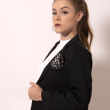 Load image into Gallery viewer, ärtskül's Baby Pop Pocket Square will give a stylish and fun touch to any  suit. Made in Italy by Master craftsman, this design is a chic re-imagining of the centuries old houndstooth Scottish mosaic.  ärtskül’s remixed pattern captivates the eye while paying homage to the classic print that is admired the world over.