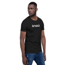 Load image into Gallery viewer, Artskul's graphic tee features our logo on unisex cut t-shirts. Hand-printed in the USA using eco-friendly Italian water-based inks for a softer and more pliable finish on 100% premium combed ringspun cotton. Available in black or white.