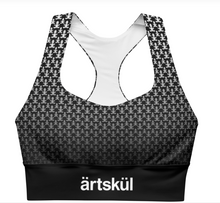 Load image into Gallery viewer, For medium to high-intensity exercise, this sports bra provides extra support with compression fabric. Featuring a double-layered front, the bra&#39;s feminine longline silhouette makes it the perfect workout bra or as a streetwear top. Made to order.