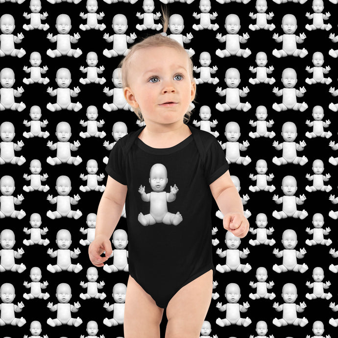 The baby shower gift they will never forget! Give your expecting friend or relative the cutest baby onesie ever! Artskul's Baby Pop Onesie is a unisex baby bodysuit in black. Produced on soft 100% premium cotton, the onesie features a bold graphic that will make for unforgettable baby photos. The bodysuit features the baby doll icon from the baby pop art series. Limited Edition.