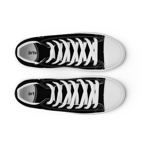 Stand out with Artskul's Baby Pop canvas high tops.  The retro-inspired designed footwear adds a unique touch to your style.  Manufactured on demand and assembled by hand, the sneakers are made with 100% polyester canvas upper sides, rubber soles, and faux leather toe caps. 