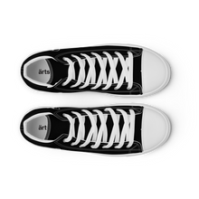 Load image into Gallery viewer, Stand out with Artskul&#39;s Baby Pop canvas high tops.  The retro-inspired designed footwear adds a unique touch to your style.  Manufactured on demand and assembled by hand, the sneakers are made with 100% polyester canvas upper sides, rubber soles, and faux leather toe caps. 