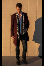 Load image into Gallery viewer, Add Artskul&#39;s Baby Pop long silk twill scarf with a jacket and it adds a statement to any look. Guys love it too. 