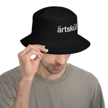Load image into Gallery viewer, Artskul black bucket hat with embroidered logo. 100% cotton twill. Breathable fabric.