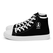 Load image into Gallery viewer, Stand out with Artskul&#39;s Baby Pop canvas high tops.  The retro-inspired designed footwear adds a unique touch to your style.  Manufactured on demand and assembled by hand, the sneakers are made with 100% polyester canvas upper sides, rubber soles, and faux leather toe caps. 